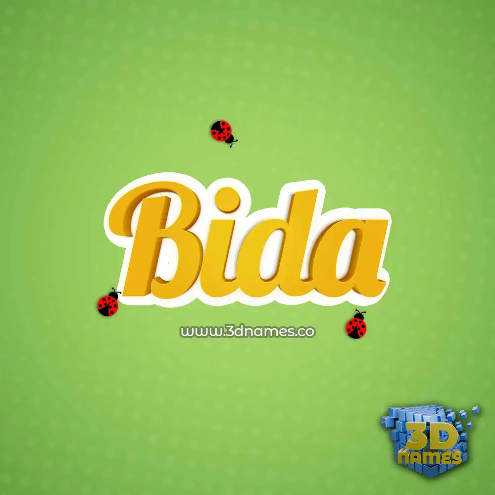 bida in Ladybugs style - 3D name wallpaper