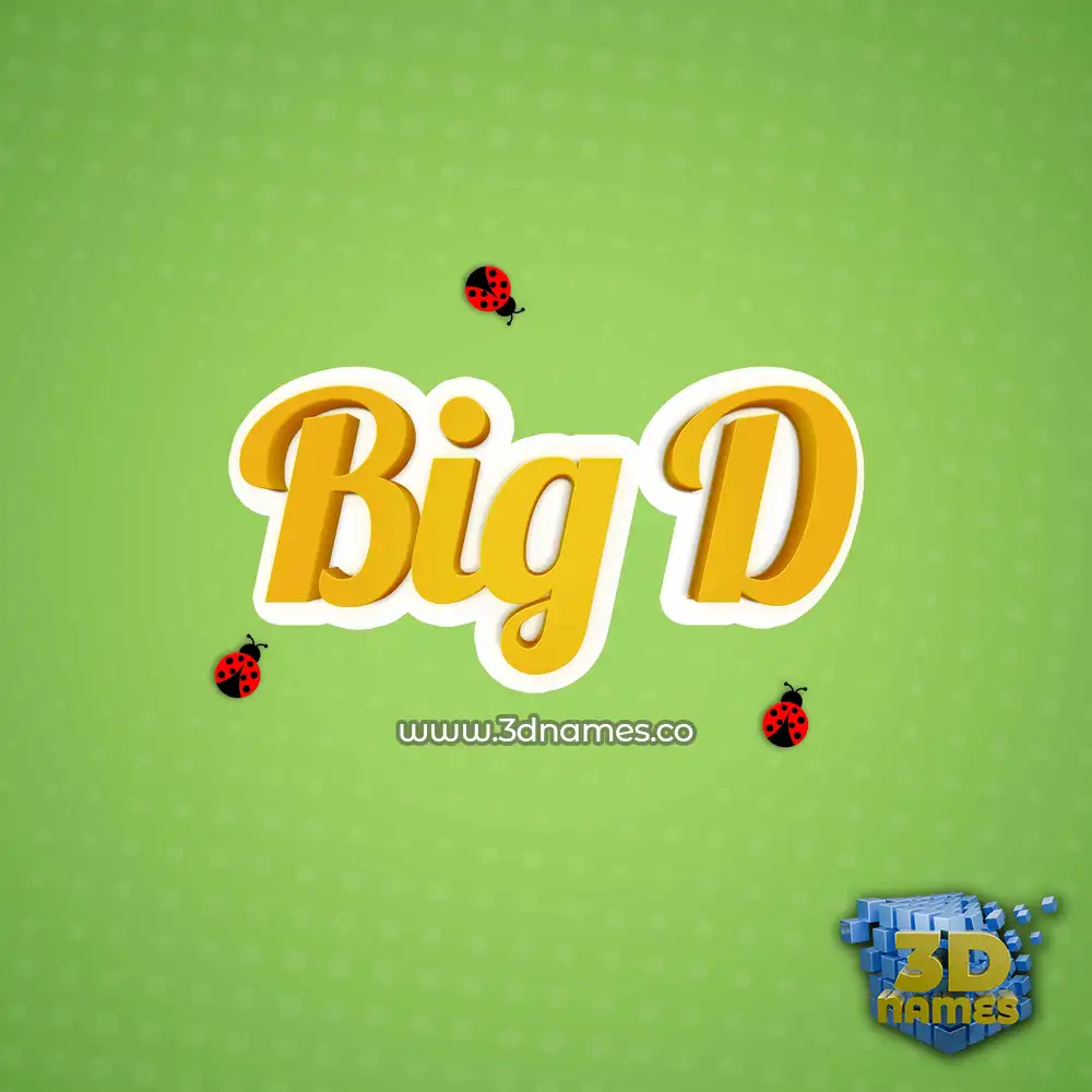 big d in Ladybugs style - 3D name wallpaper