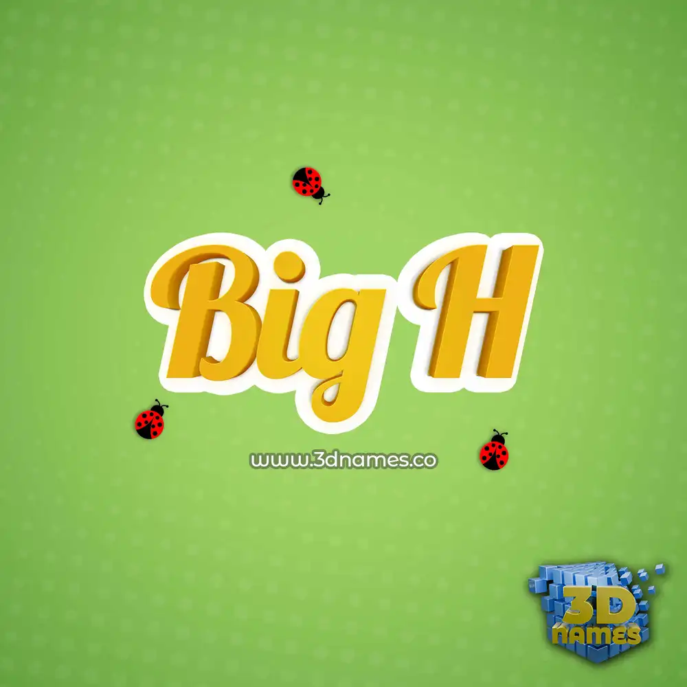 big h in Ladybugs style - 3D name wallpaper