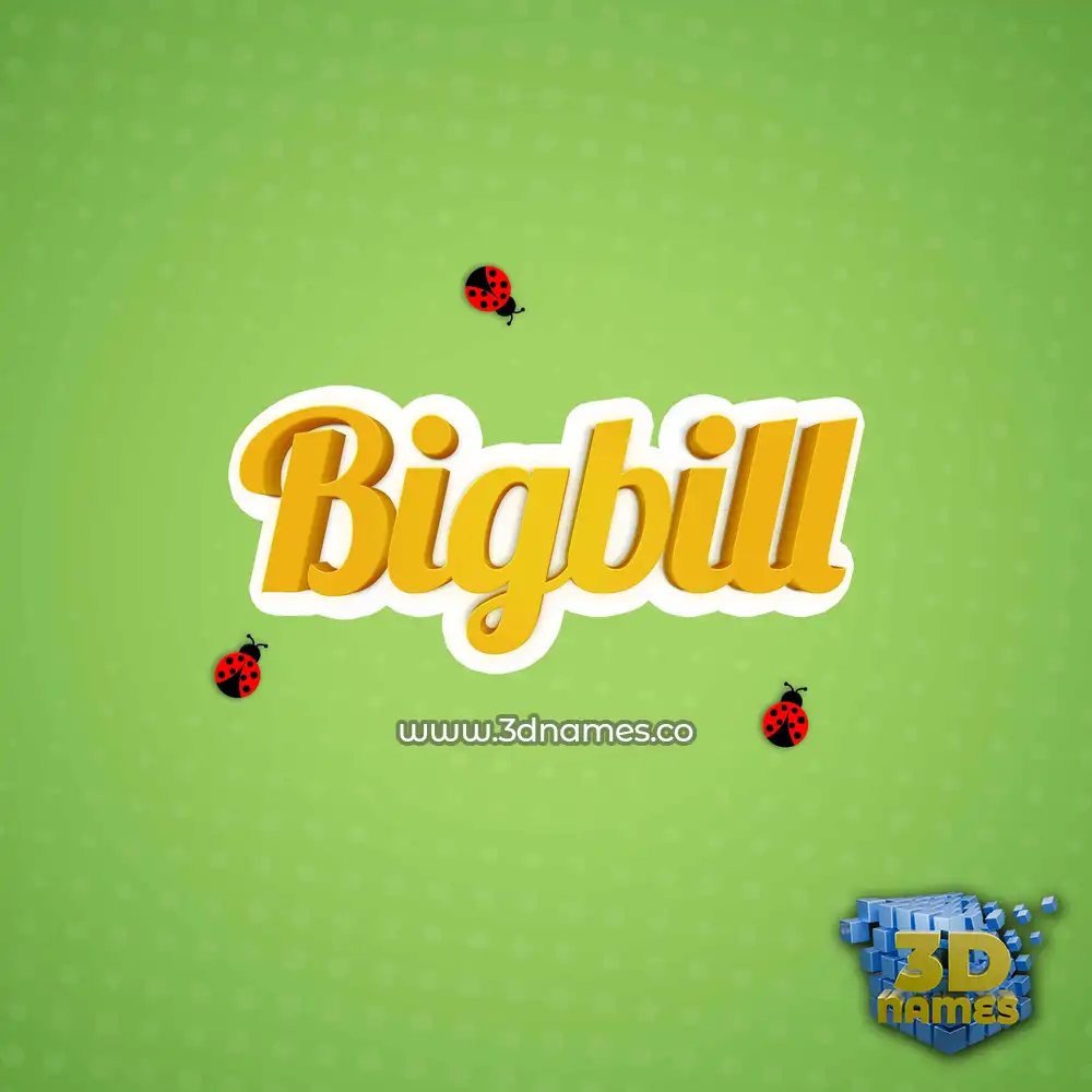 bigbill in Ladybugs style - 3D name wallpaper
