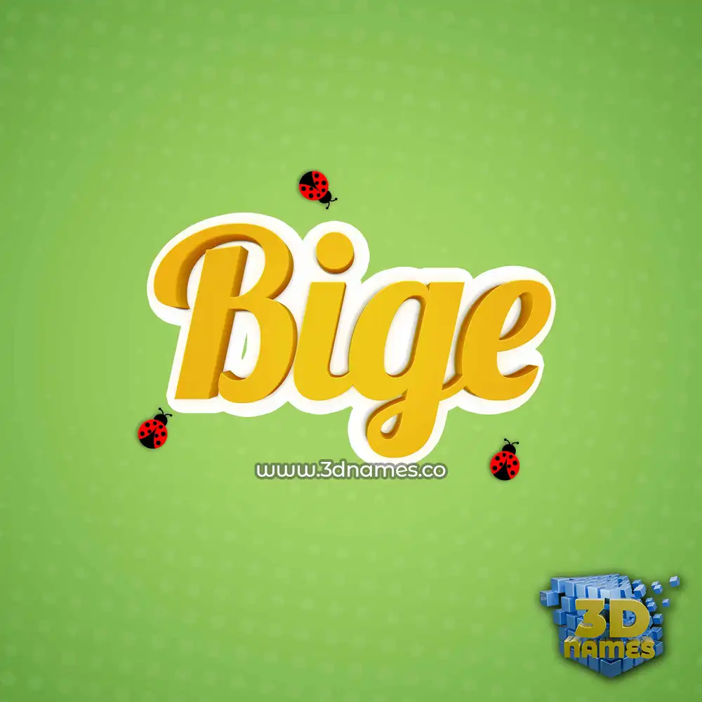 bige in Ladybugs style - 3D name wallpaper