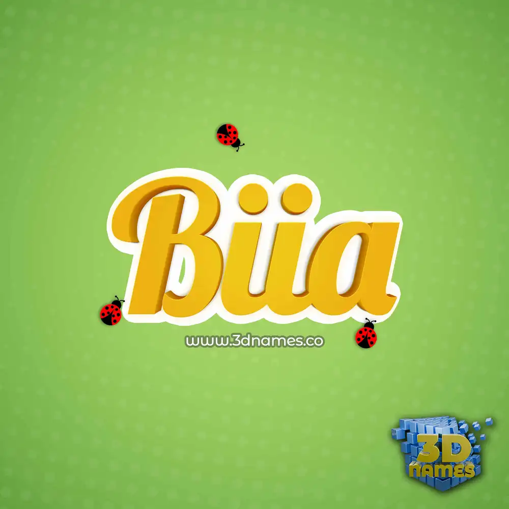 biia in Ladybugs style - 3D name wallpaper