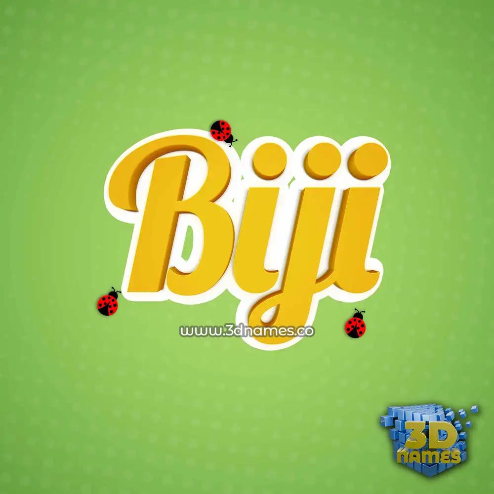 biji in Ladybugs style - 3D name wallpaper