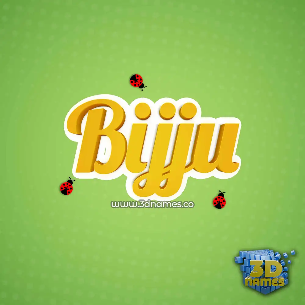 bijju in Ladybugs style - 3D name wallpaper