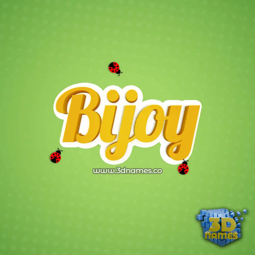 bijoy in Ladybugs style - 3D name wallpaper