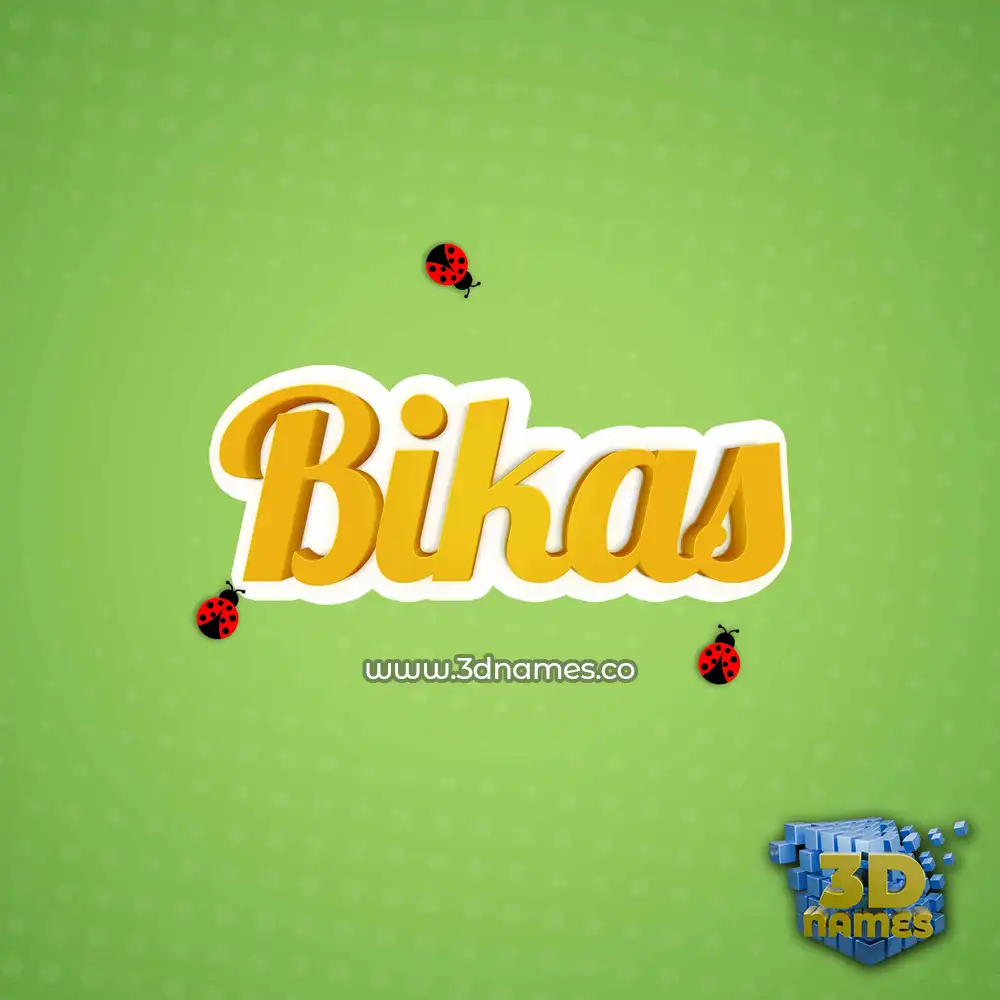 bikas in Ladybugs style - 3D name wallpaper