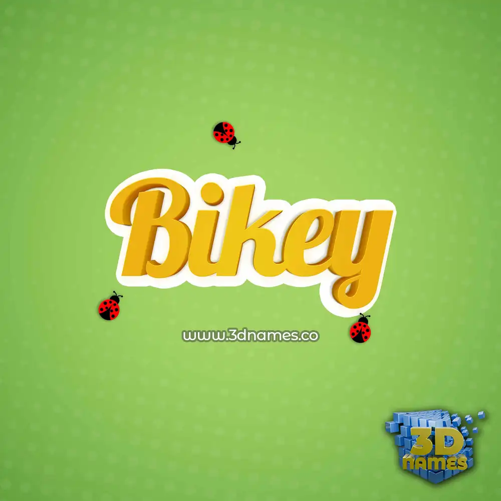 bikey in Ladybugs style - 3D name wallpaper