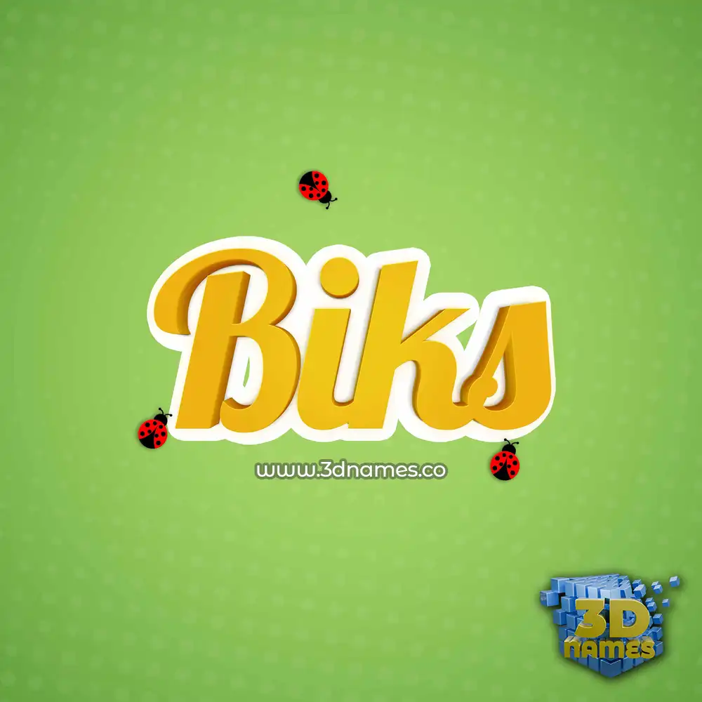 biks in Ladybugs style - 3D name wallpaper