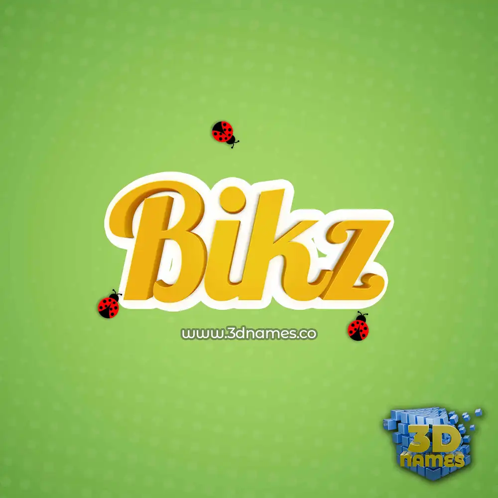 bikz in Ladybugs style - 3D name wallpaper