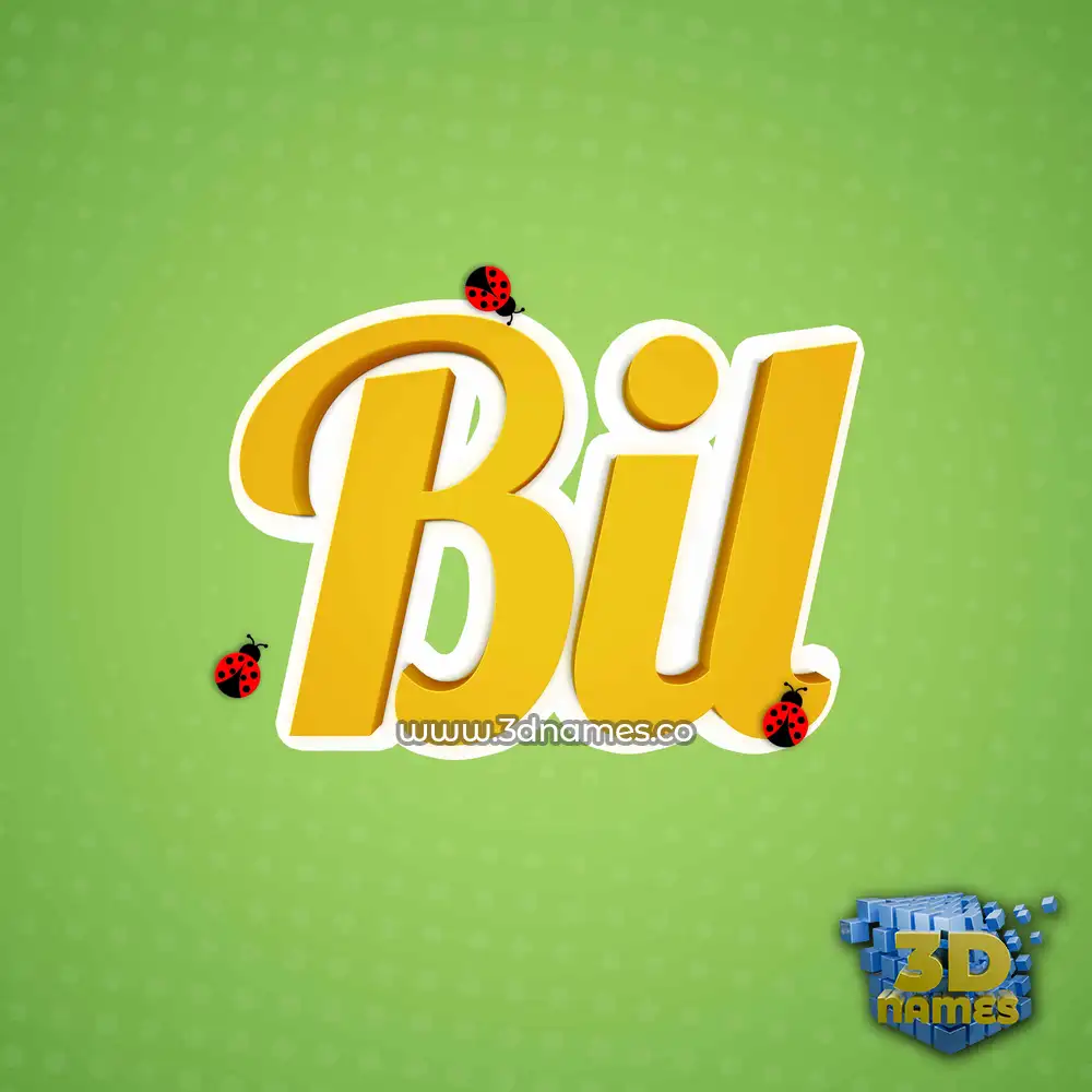 bil in Ladybugs style - 3D name wallpaper