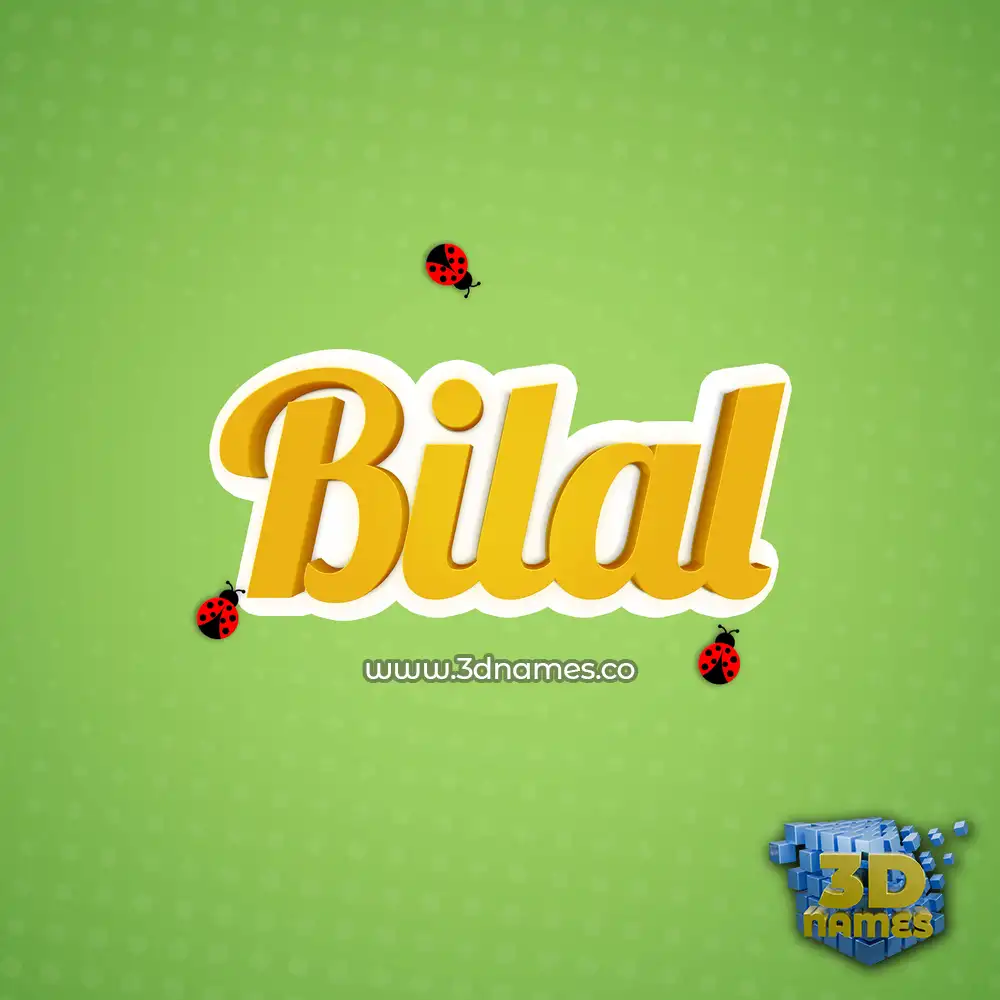 bilal in Ladybugs style - 3D name wallpaper