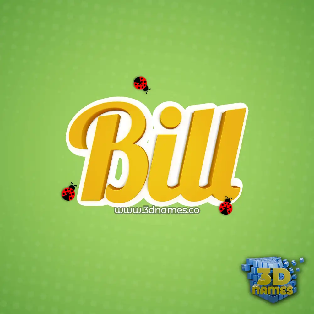 bill in Ladybugs style - 3D name wallpaper