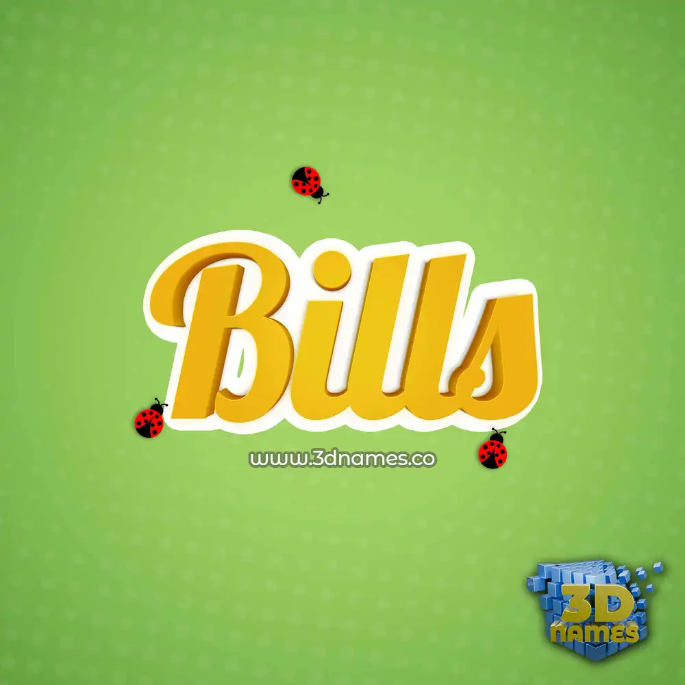 bills in Ladybugs style - 3D name wallpaper
