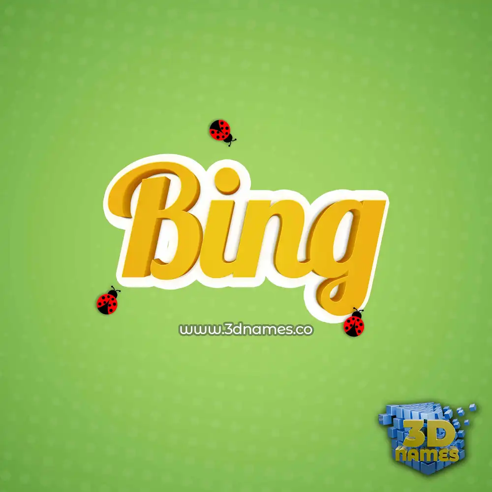 bing in Ladybugs style - 3D name wallpaper