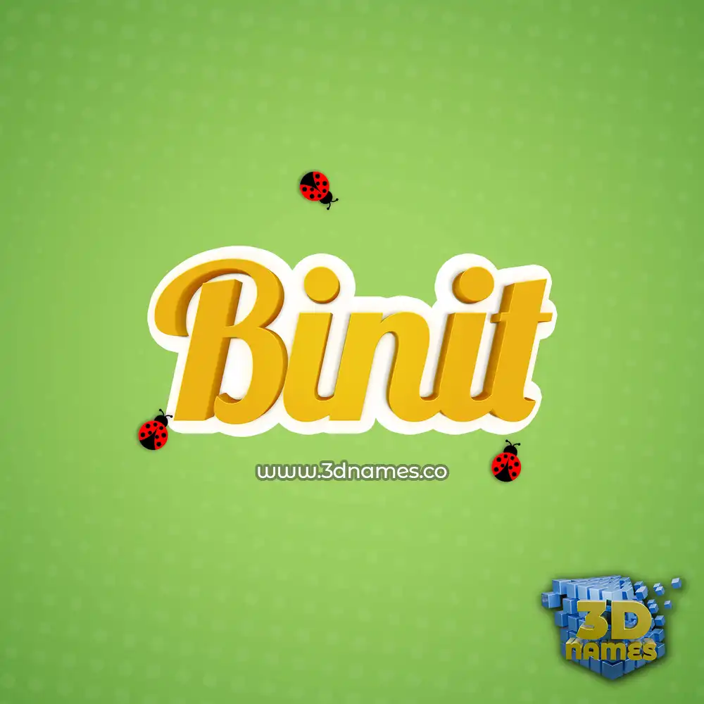 binit in Ladybugs style - 3D name wallpaper