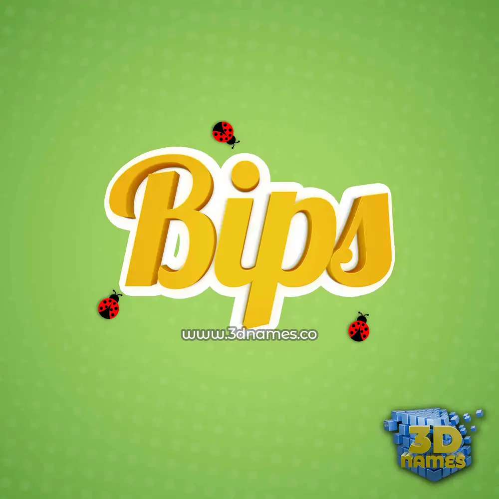 bips in Ladybugs style - 3D name wallpaper