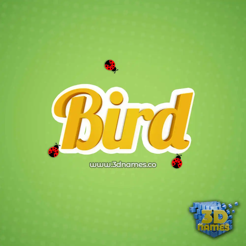 bird in Ladybugs style - 3D name wallpaper