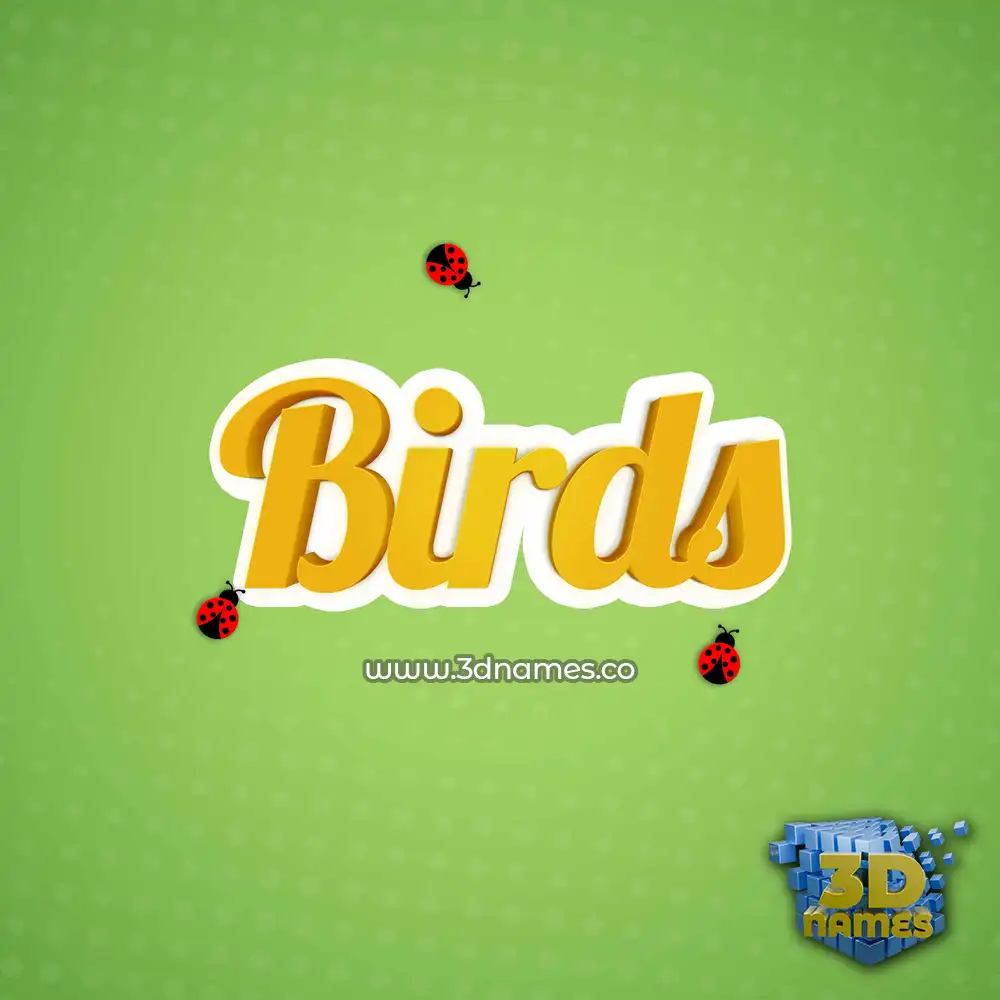 birds in Ladybugs style - 3D name wallpaper