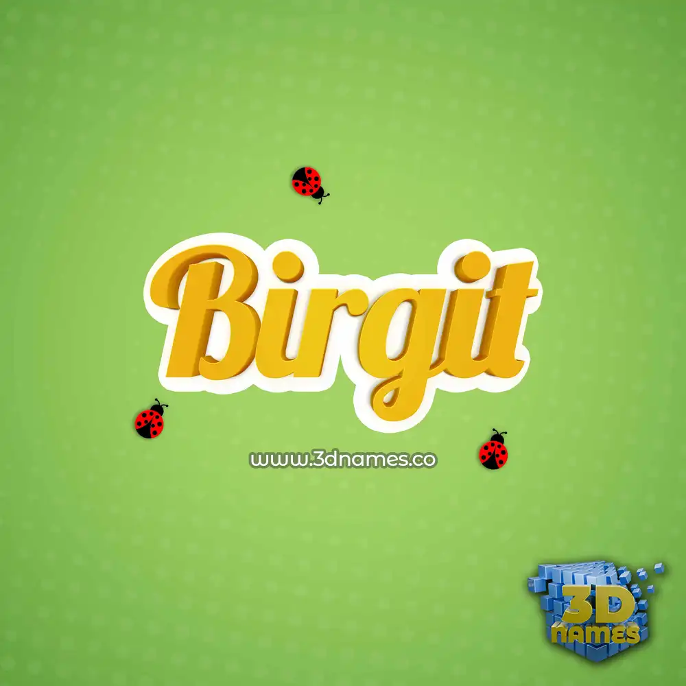 birgit in Ladybugs style - 3D name wallpaper