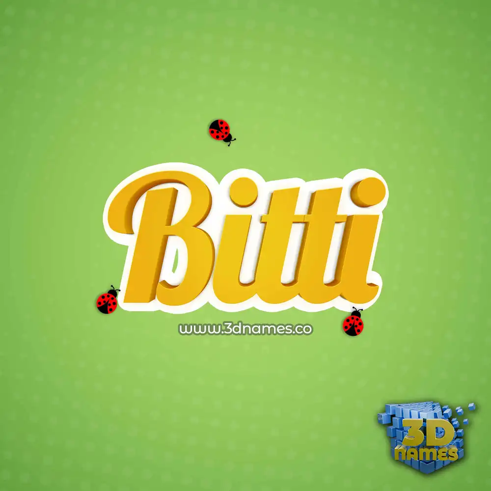 bitti in Ladybugs style - 3D name wallpaper