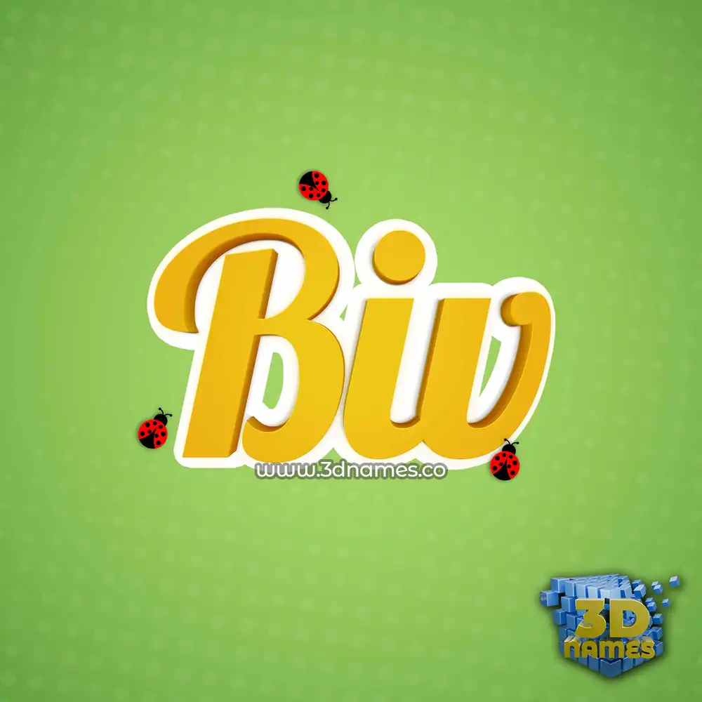 biv in Ladybugs style - 3D name wallpaper
