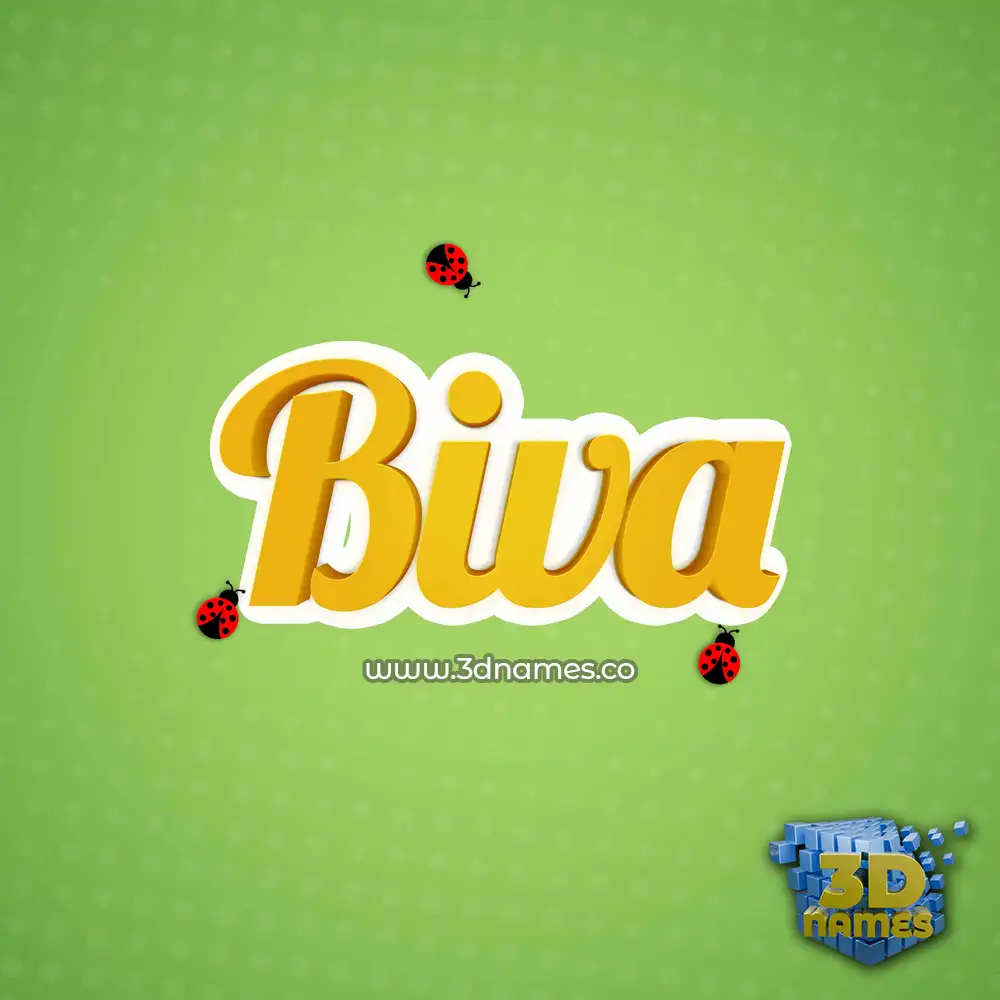 biva in Ladybugs style - 3D name wallpaper