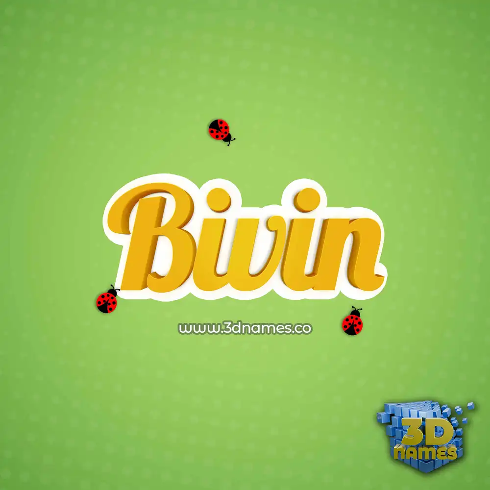 bivin in Ladybugs style - 3D name wallpaper