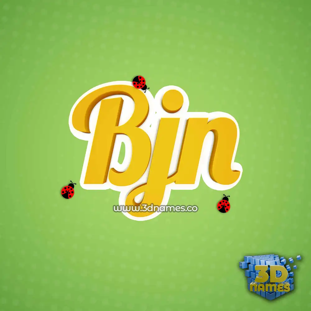 bjn in Ladybugs style - 3D name wallpaper
