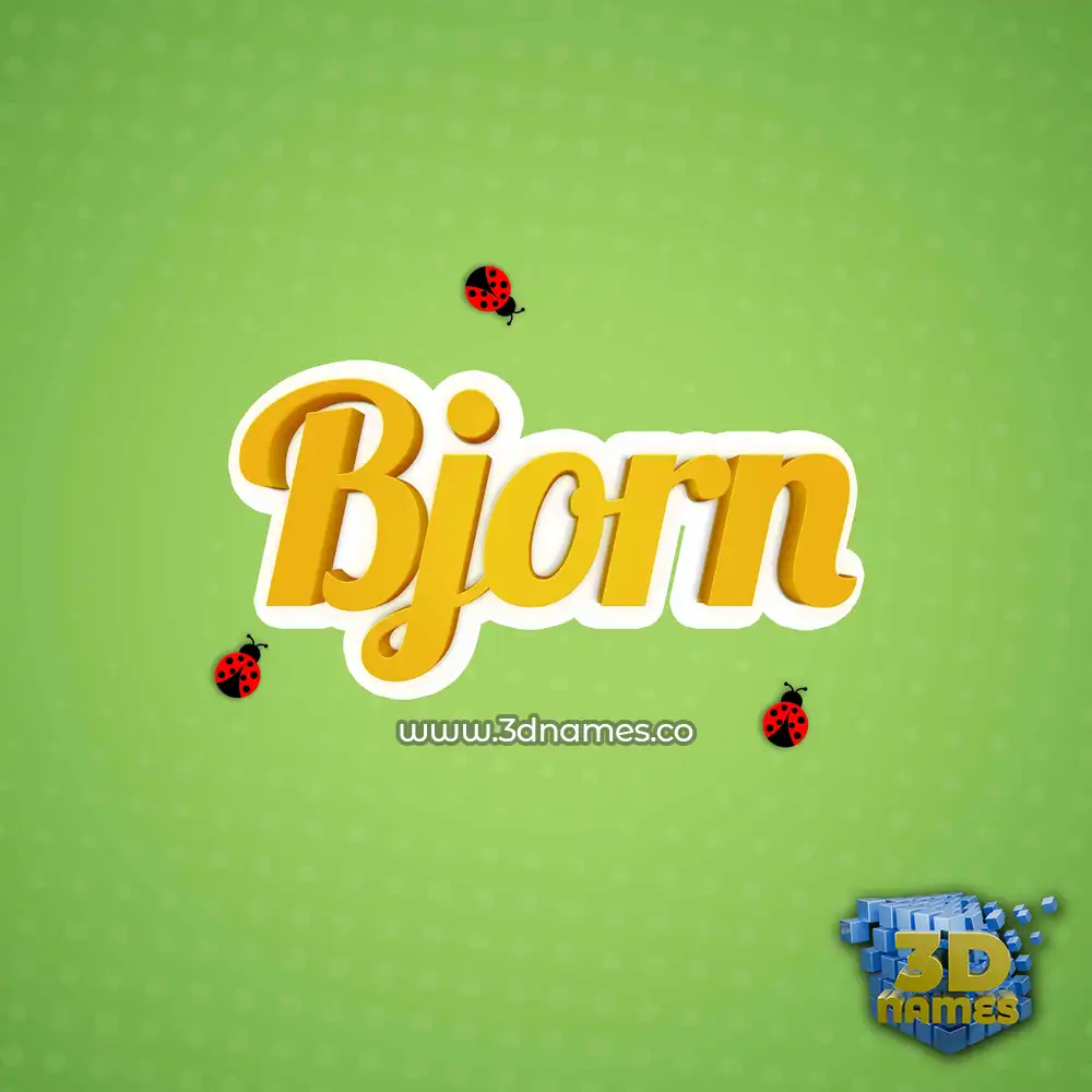 bjorn in Ladybugs style - 3D name wallpaper