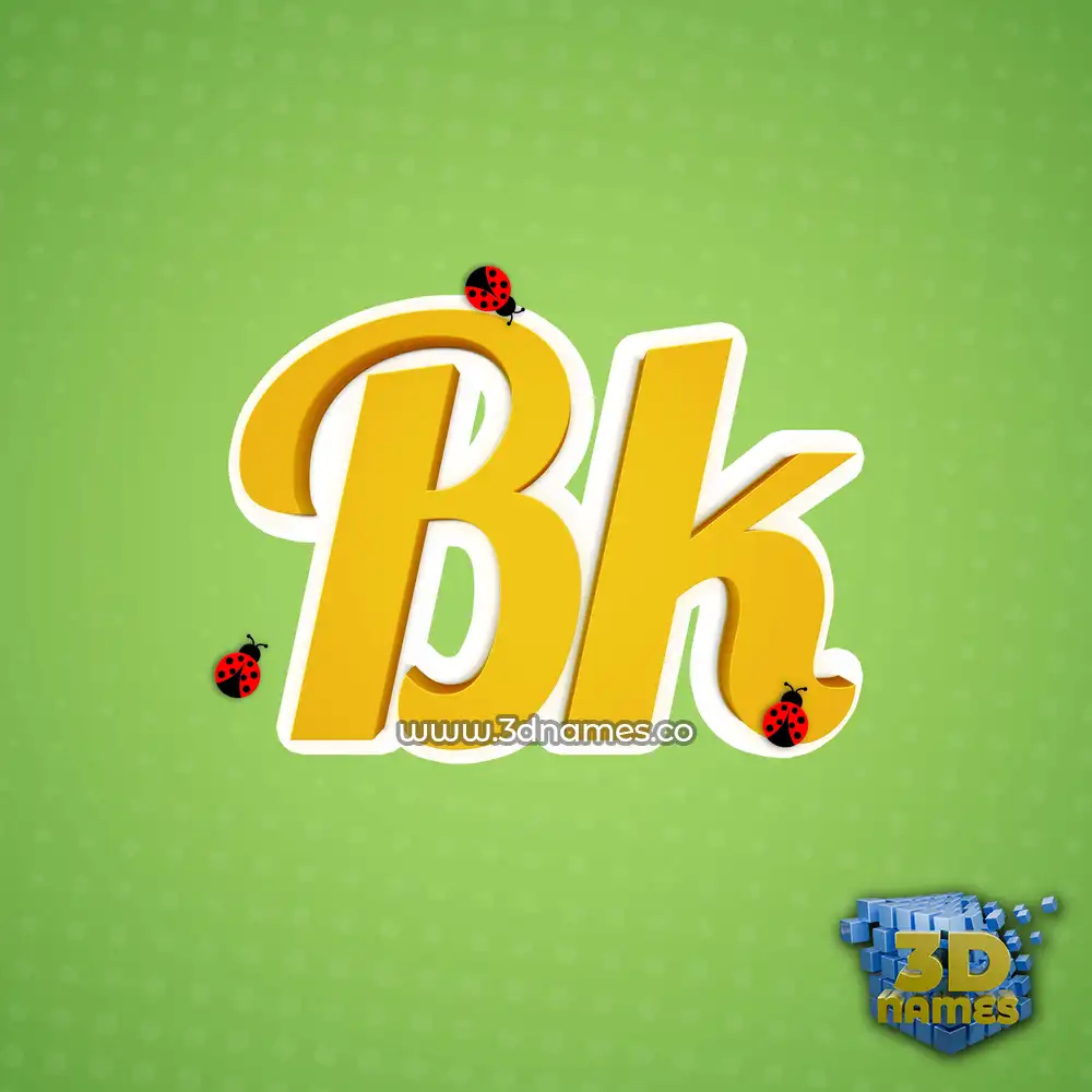 bk in Ladybugs style - 3D name wallpaper