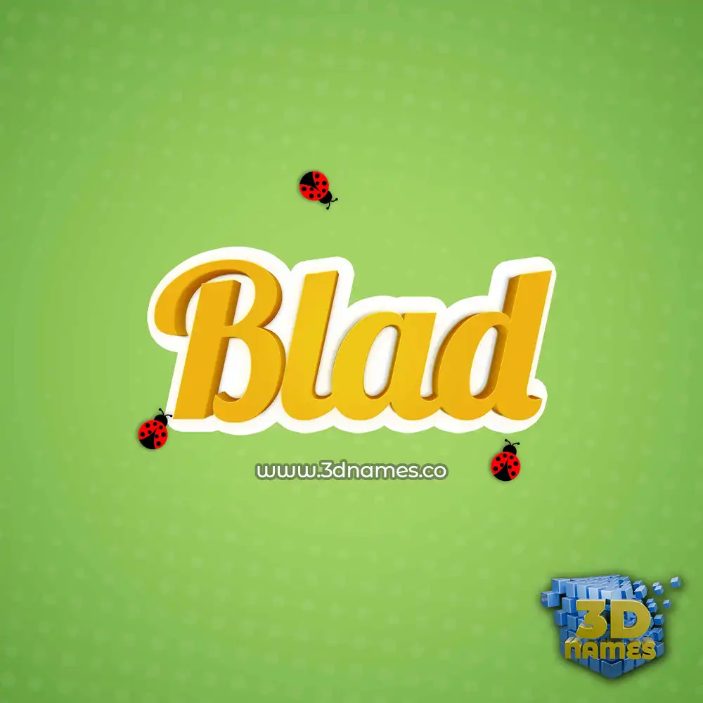 blad in Ladybugs style - 3D name wallpaper