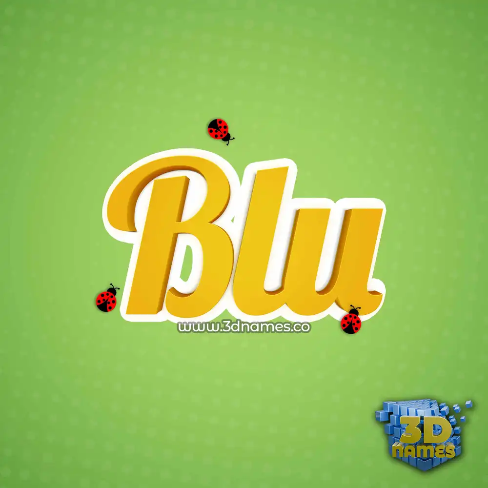 blu in Ladybugs style - 3D name wallpaper