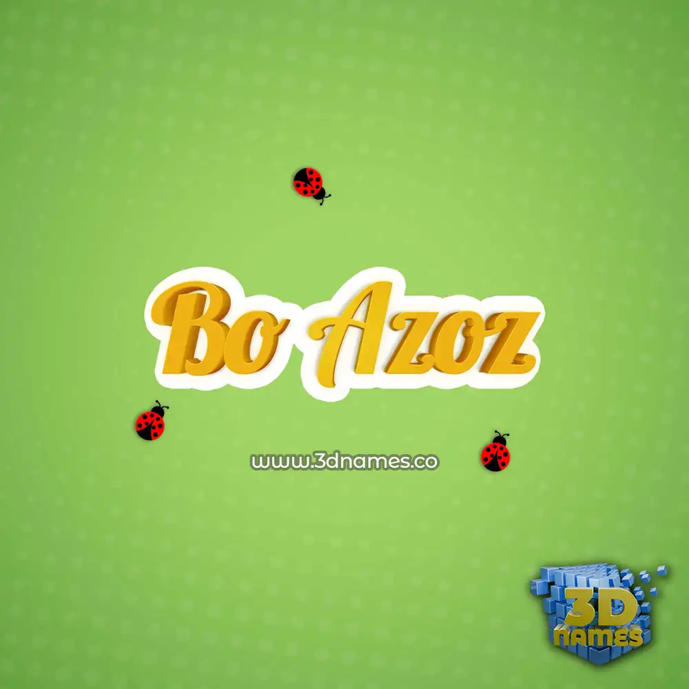 bo azoz in Ladybugs style - 3D name wallpaper