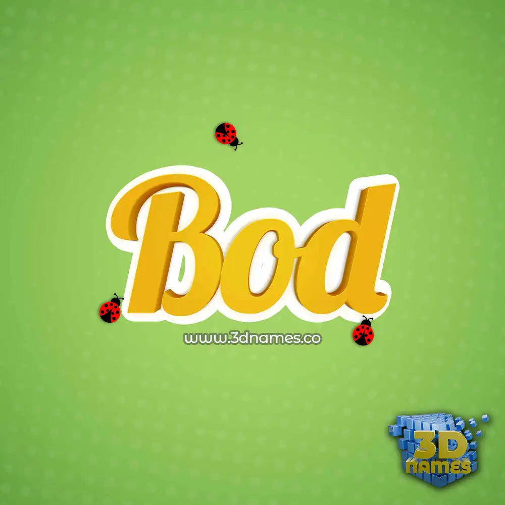 bod in Ladybugs style - 3D name wallpaper