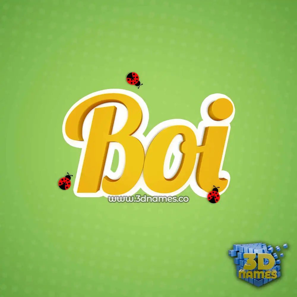 boi in Ladybugs style - 3D name wallpaper