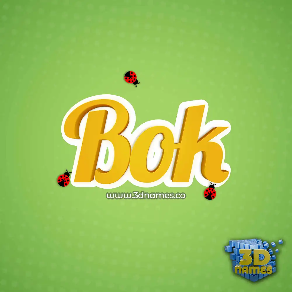 bok in Ladybugs style - 3D name wallpaper