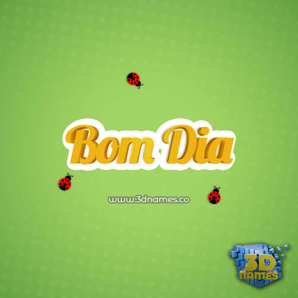 bom dia in Ladybugs style - 3D name wallpaper