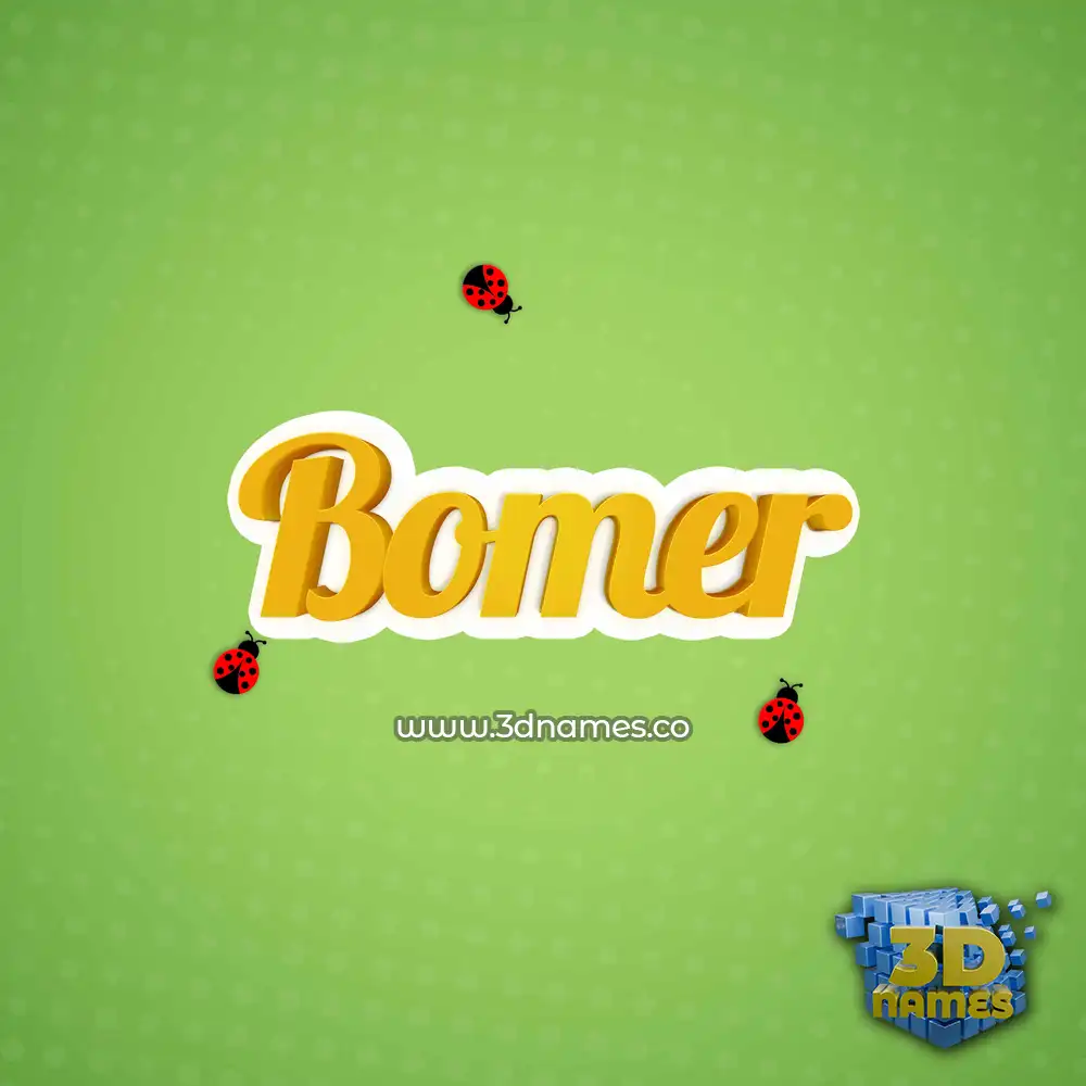 bomer in Ladybugs style - 3D name wallpaper