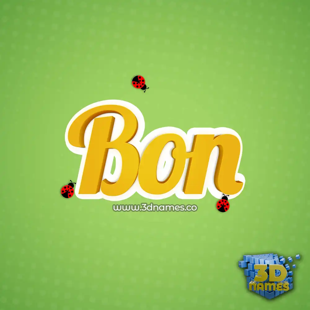 bon in Ladybugs style - 3D name wallpaper