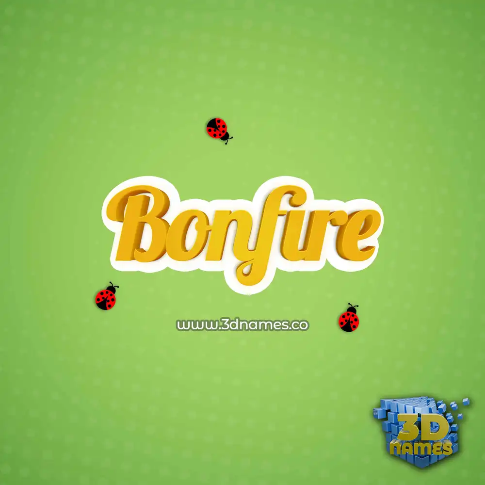 bonfire in Ladybugs style - 3D name wallpaper