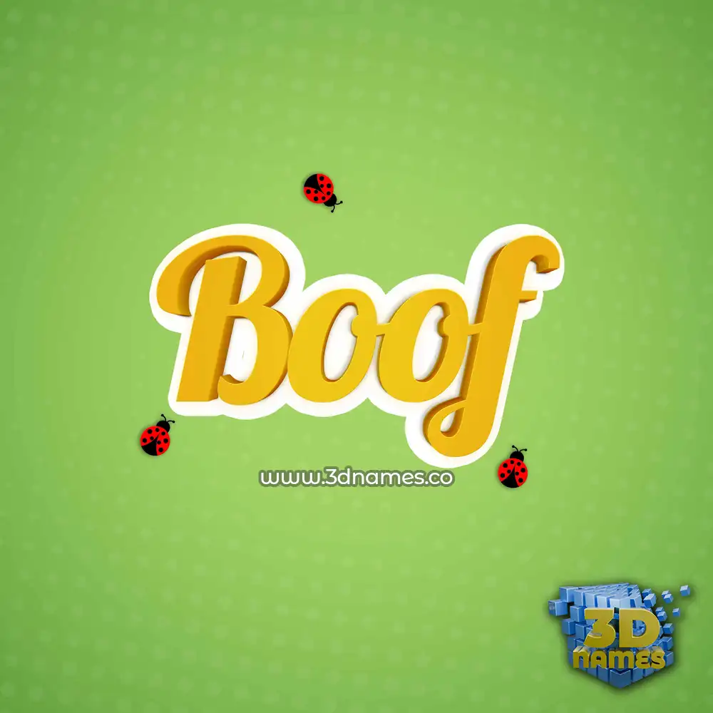 boof in Ladybugs style - 3D name wallpaper