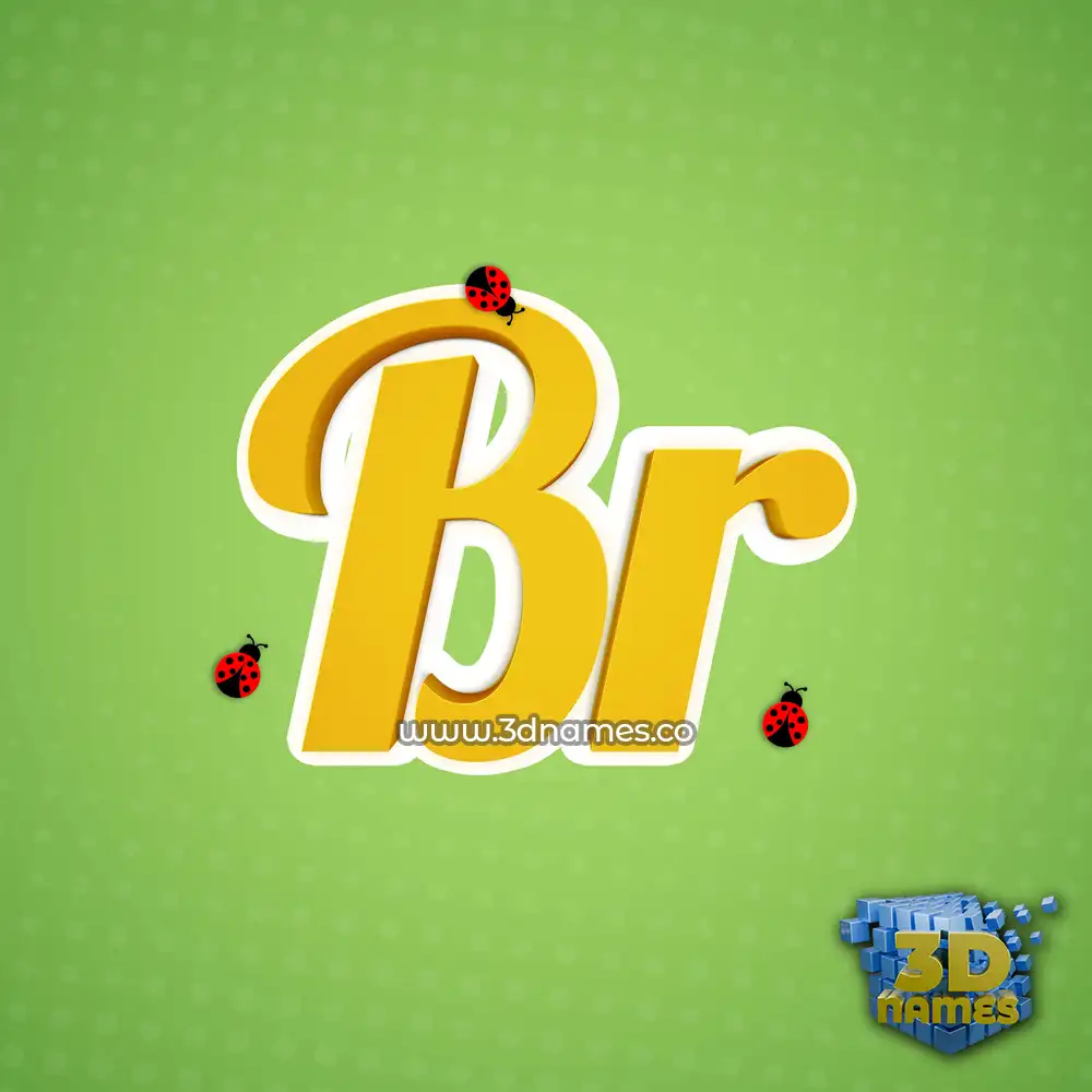 br in Ladybugs style - 3D name wallpaper