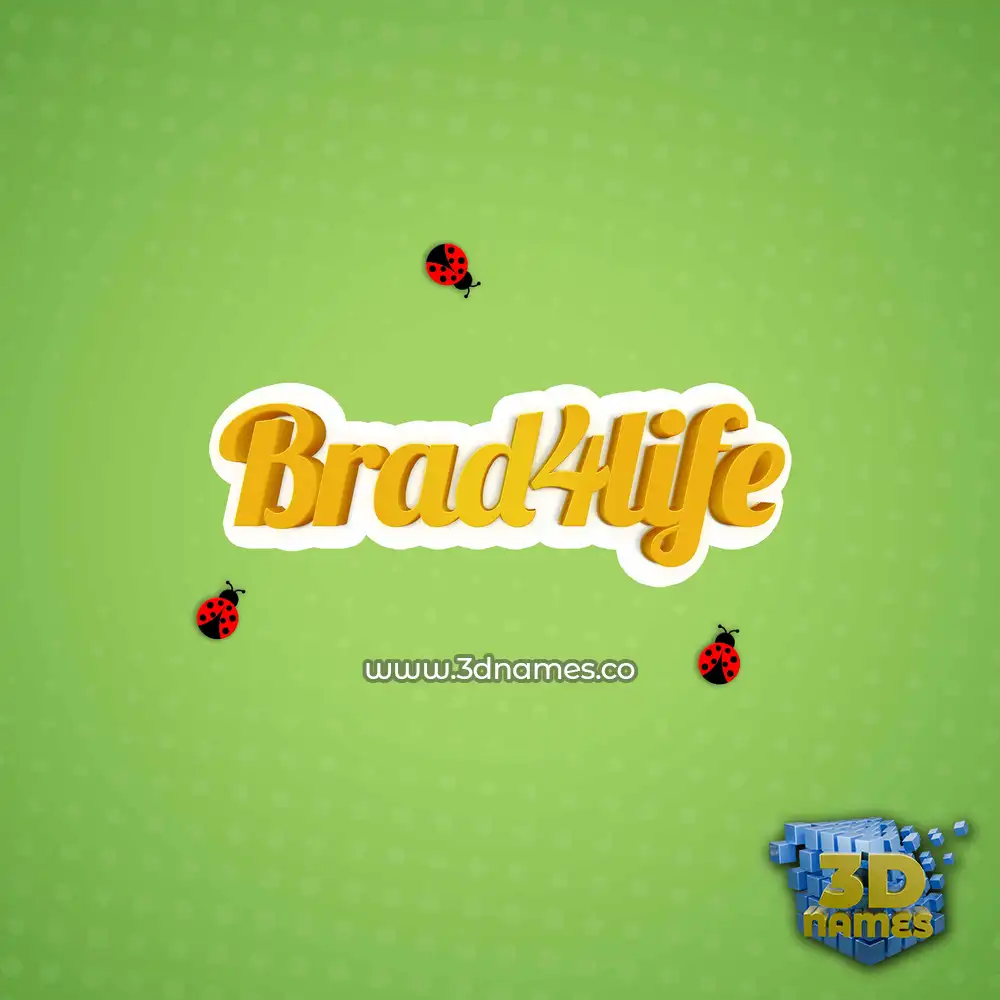 brad4life in Ladybugs style - 3D name wallpaper