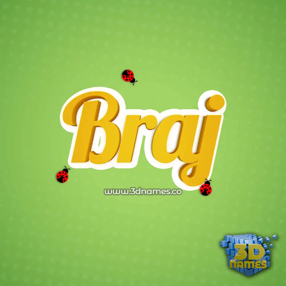 braj in Ladybugs style - 3D name wallpaper