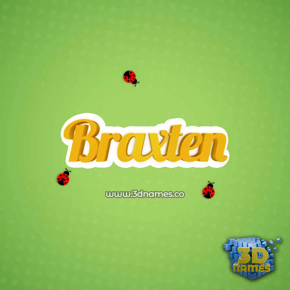 braxten in Ladybugs style - 3D name wallpaper