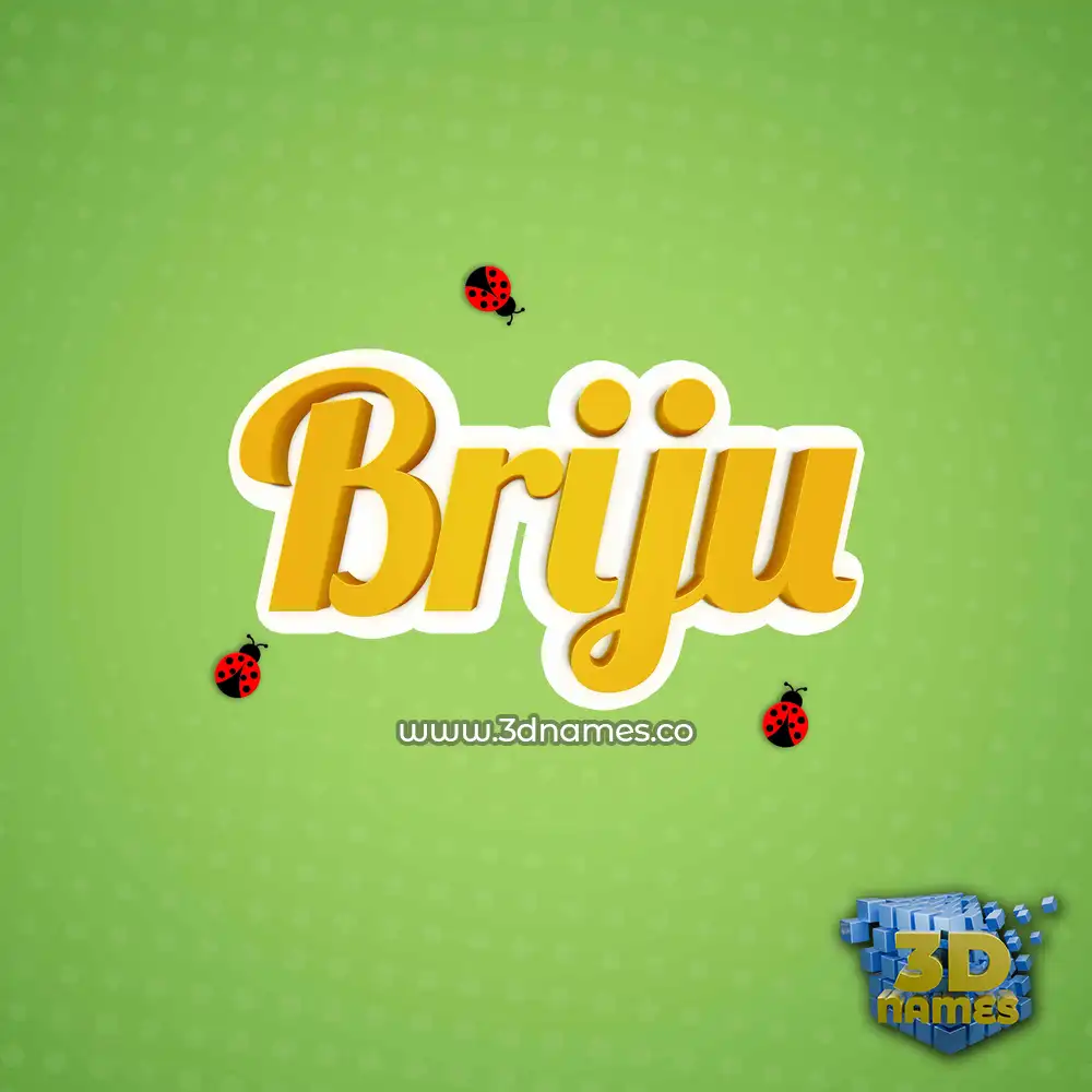 briju in Ladybugs style - 3D name wallpaper