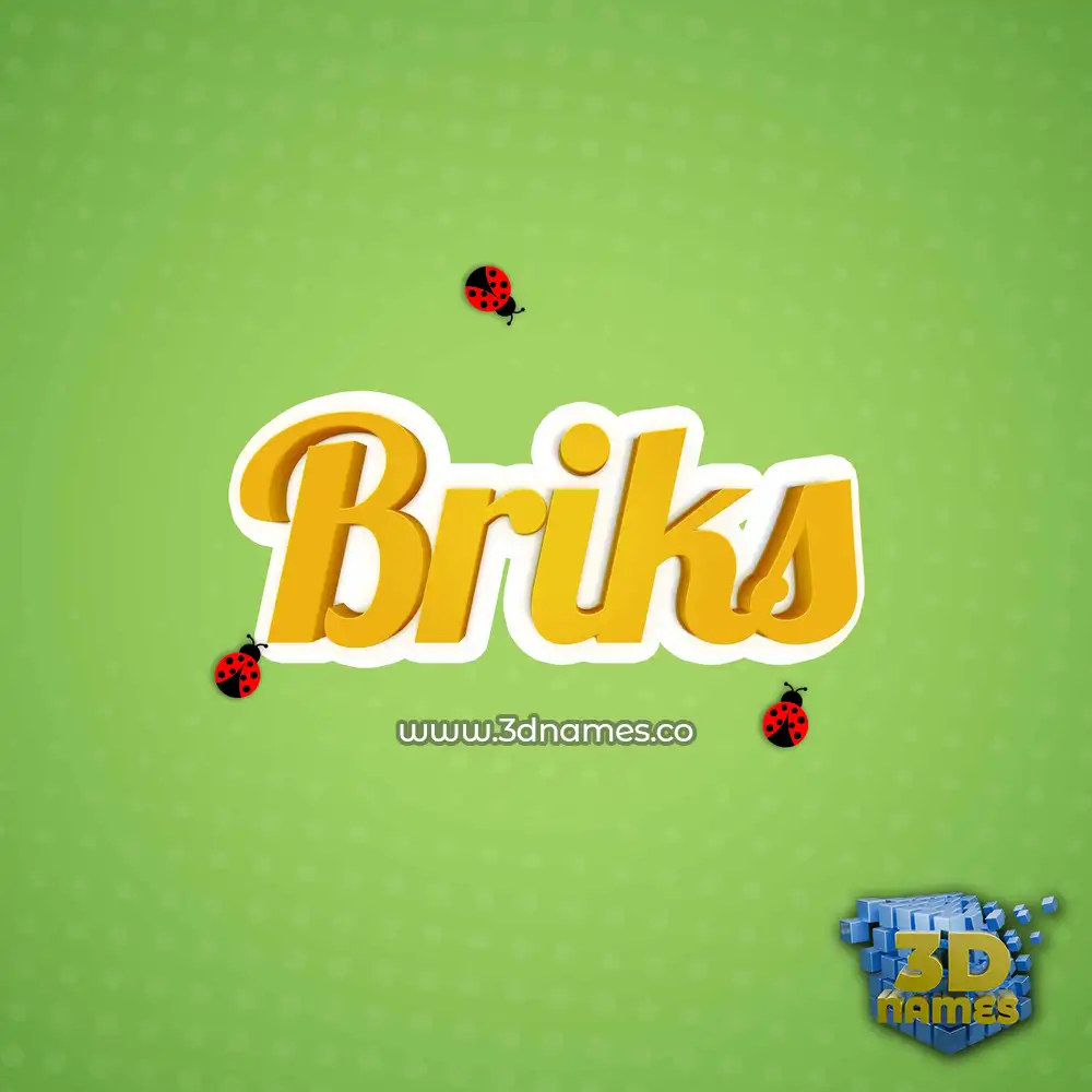 briks in Ladybugs style - 3D name wallpaper