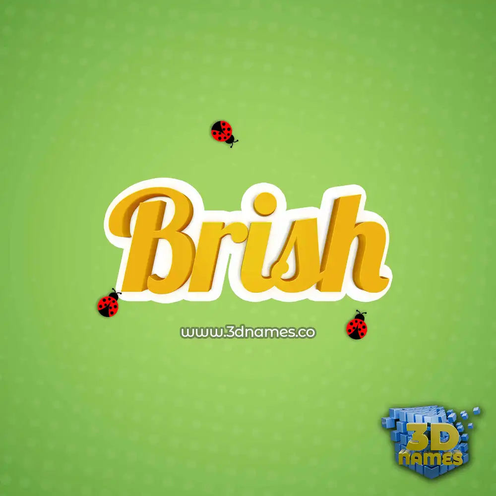 brish in Ladybugs style - 3D name wallpaper