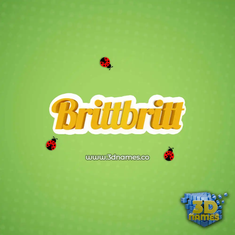brittbritt in Ladybugs style - 3D name wallpaper