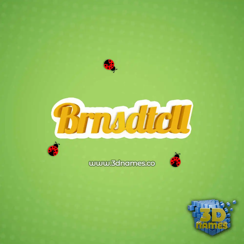brnsdtcll in Ladybugs style - 3D name wallpaper
